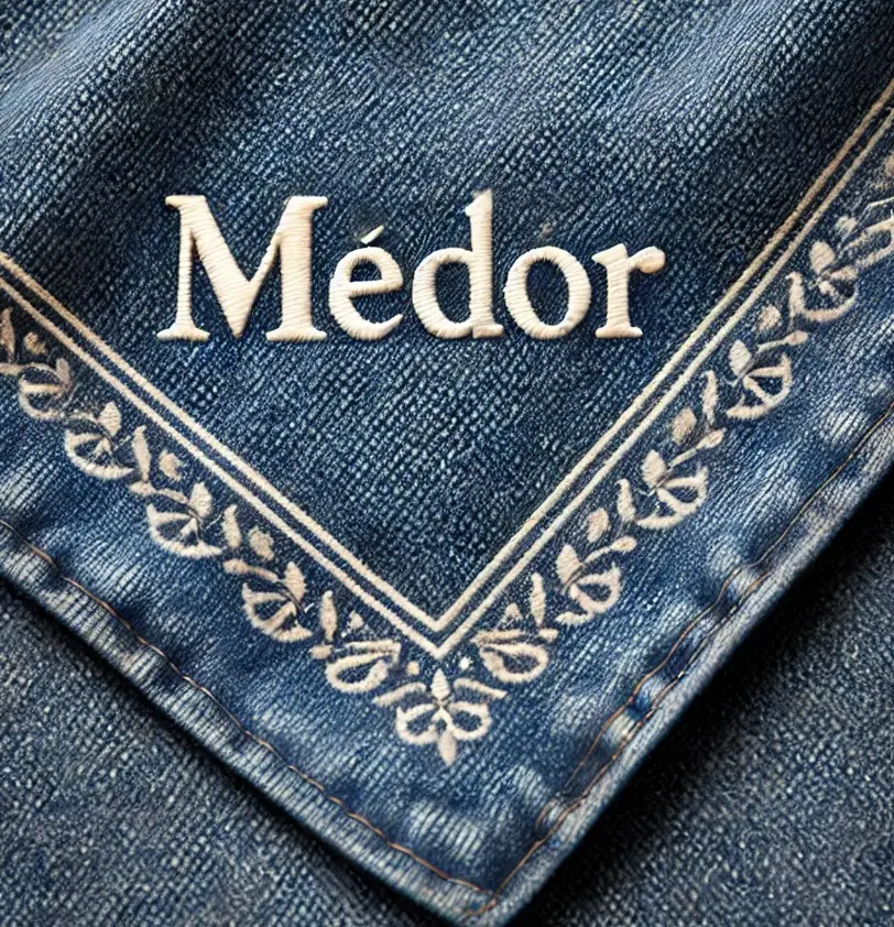 Bandana en jean avec Broderie du nom de votre animal