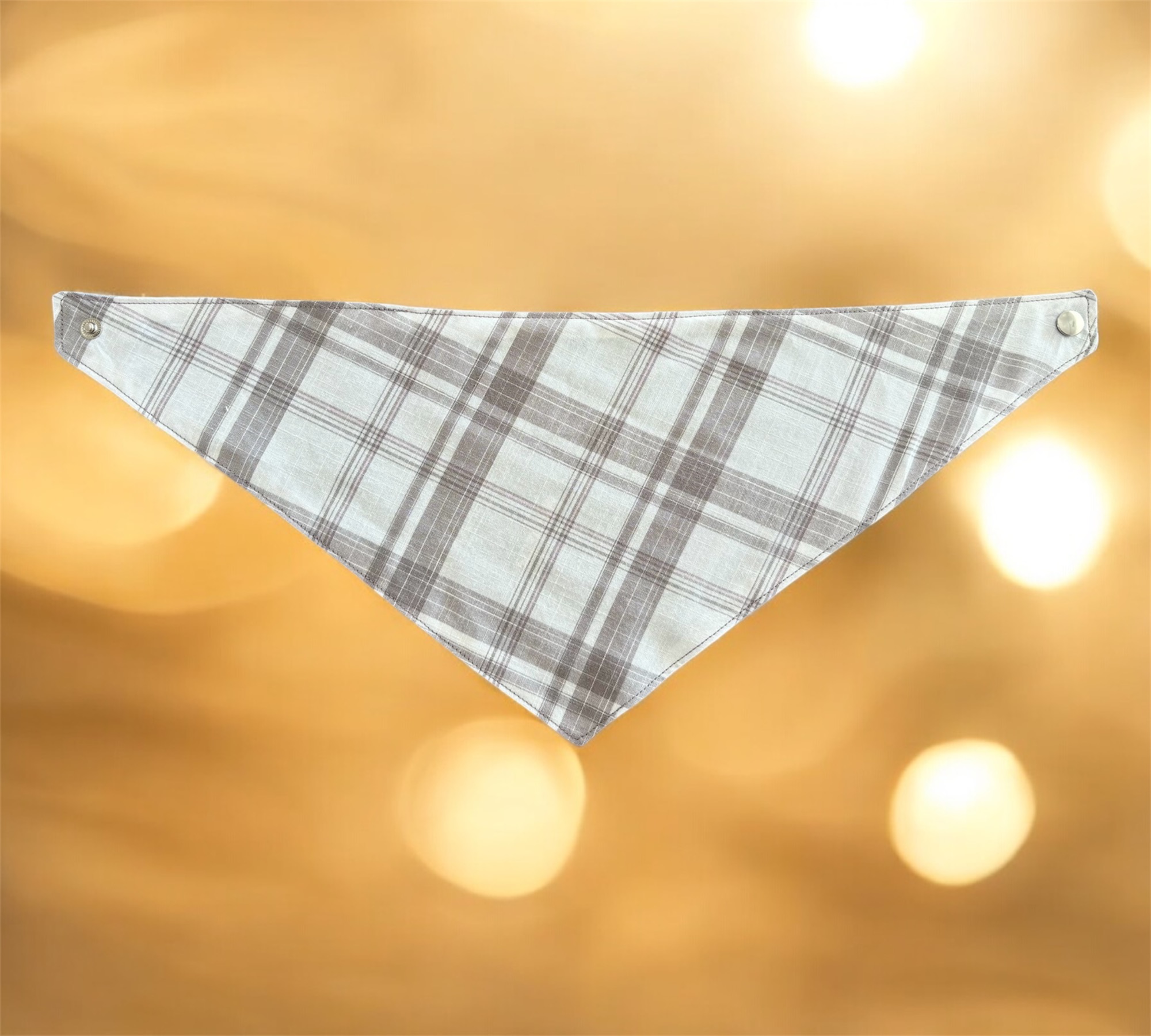 Bandana pour chien à carreaux beige