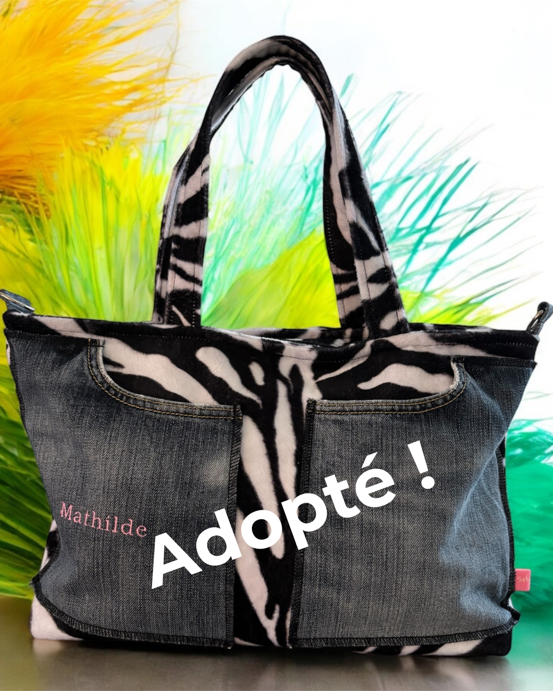 sac à main imitation zèbre