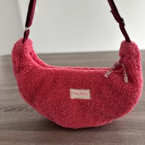 Sac à main demi-lune Sherpa rose