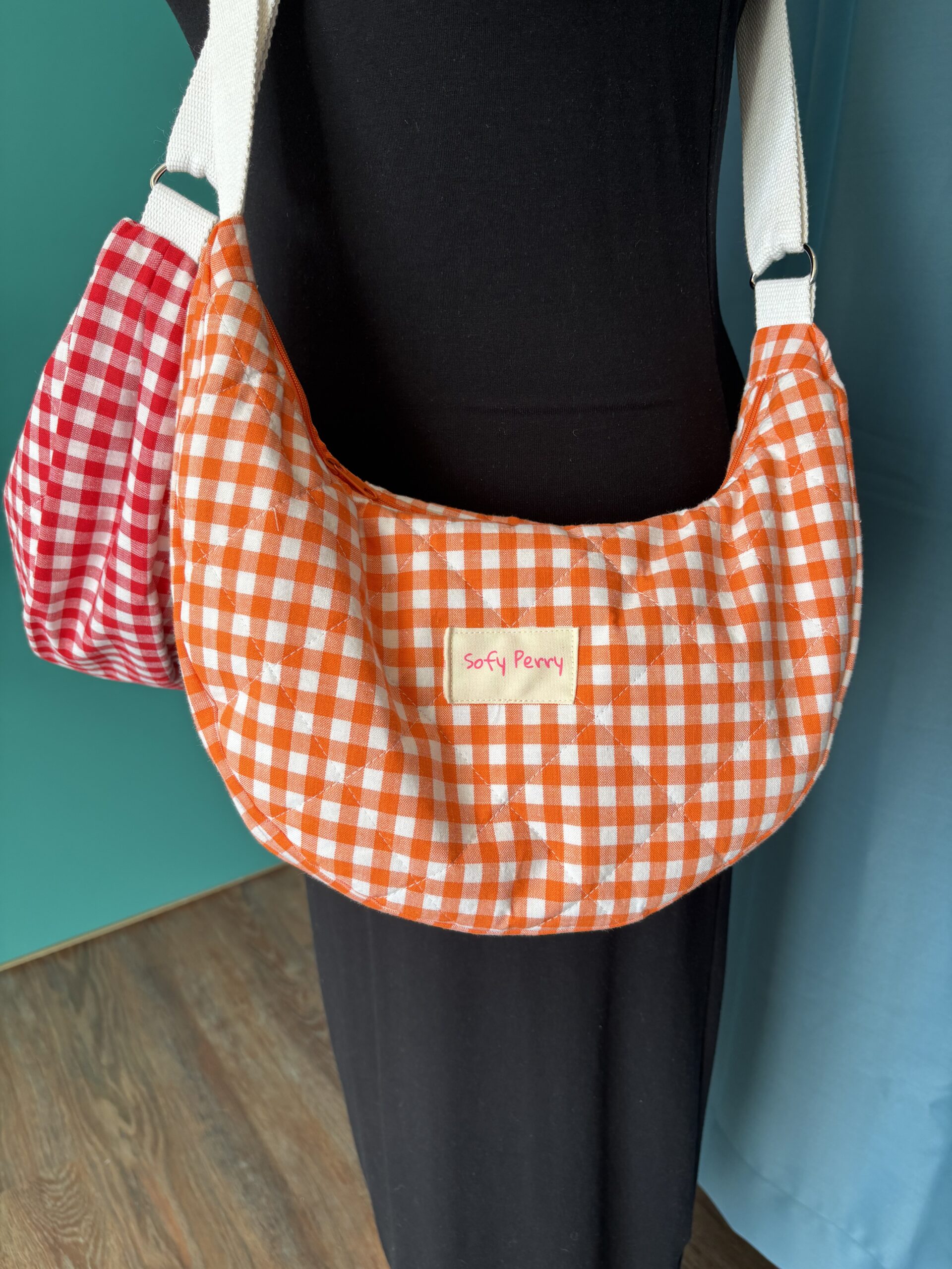 Sac à main "Vichy orange" – Image 3