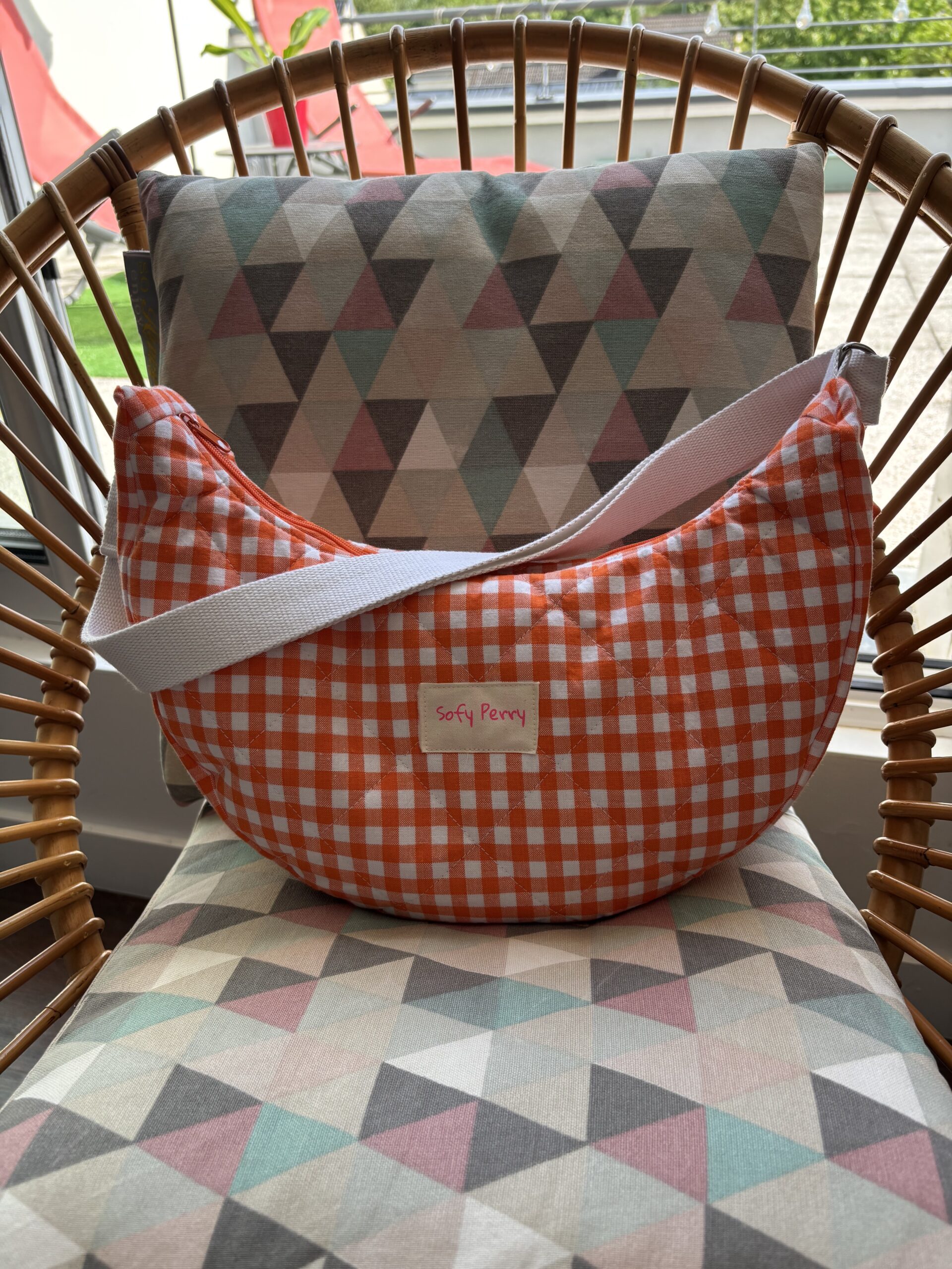 Sac à main "Vichy orange" – Image 2