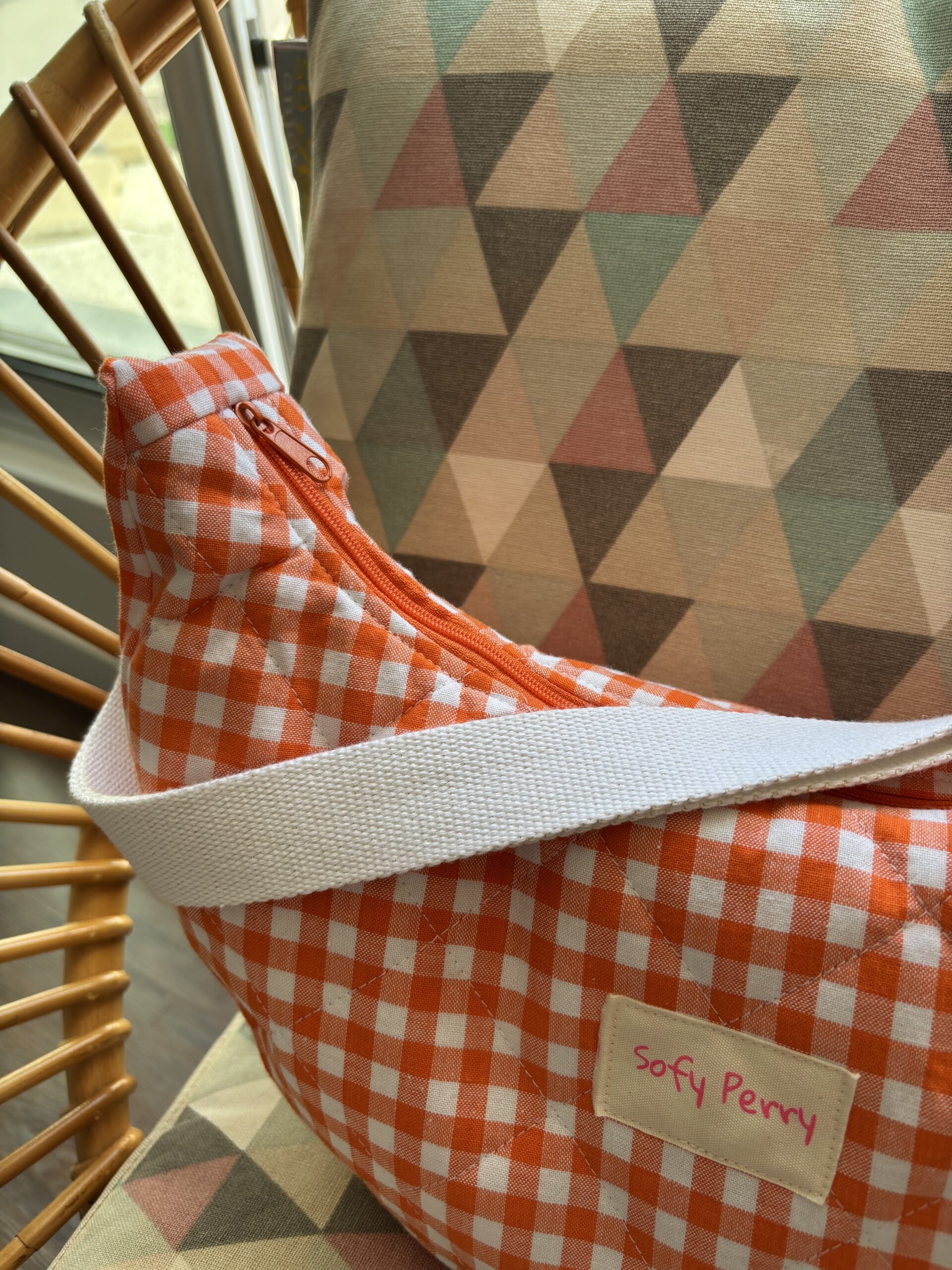 Sac à main "Vichy orange" – Image 4