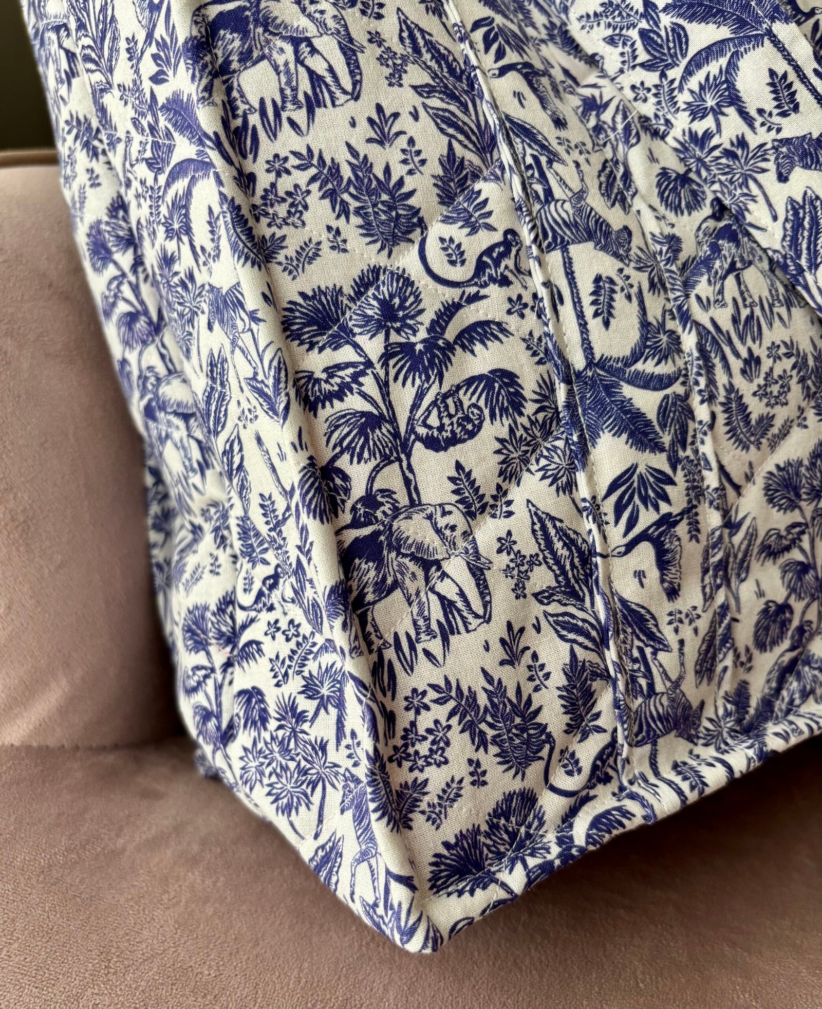 Sac cabas Toile de Jouy "exotique bleue" – Image 3